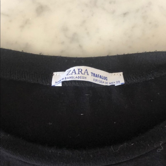 Zara TRF Black Cropped Tee - Picture 4 of 7